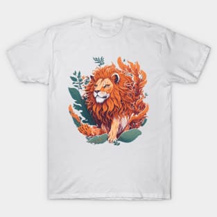 Lion and Flowers T-Shirt